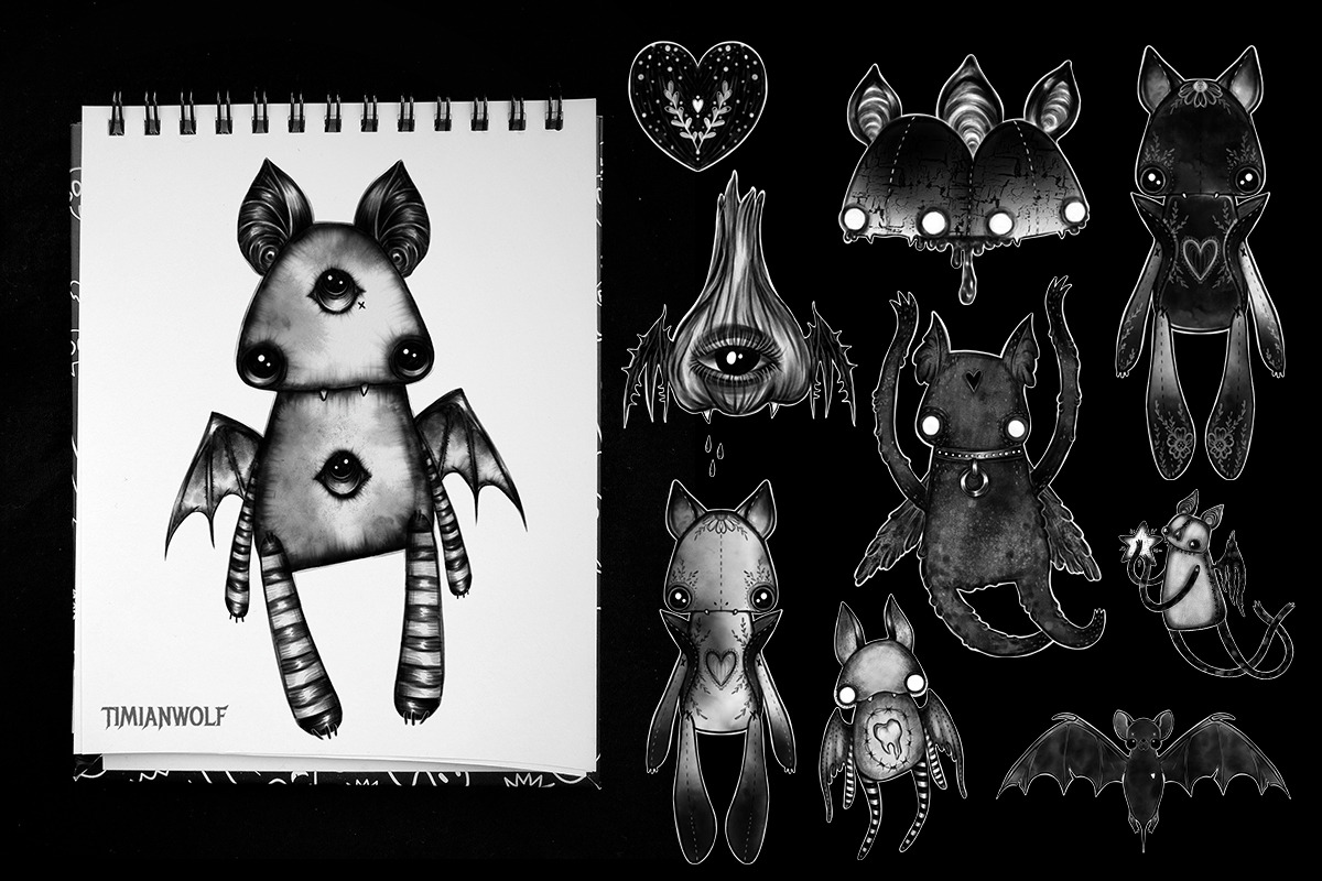 Bats - set of 23 PNG by TImianwolf, an Animal Illustration by timianwolf (Photo 8 of 10)