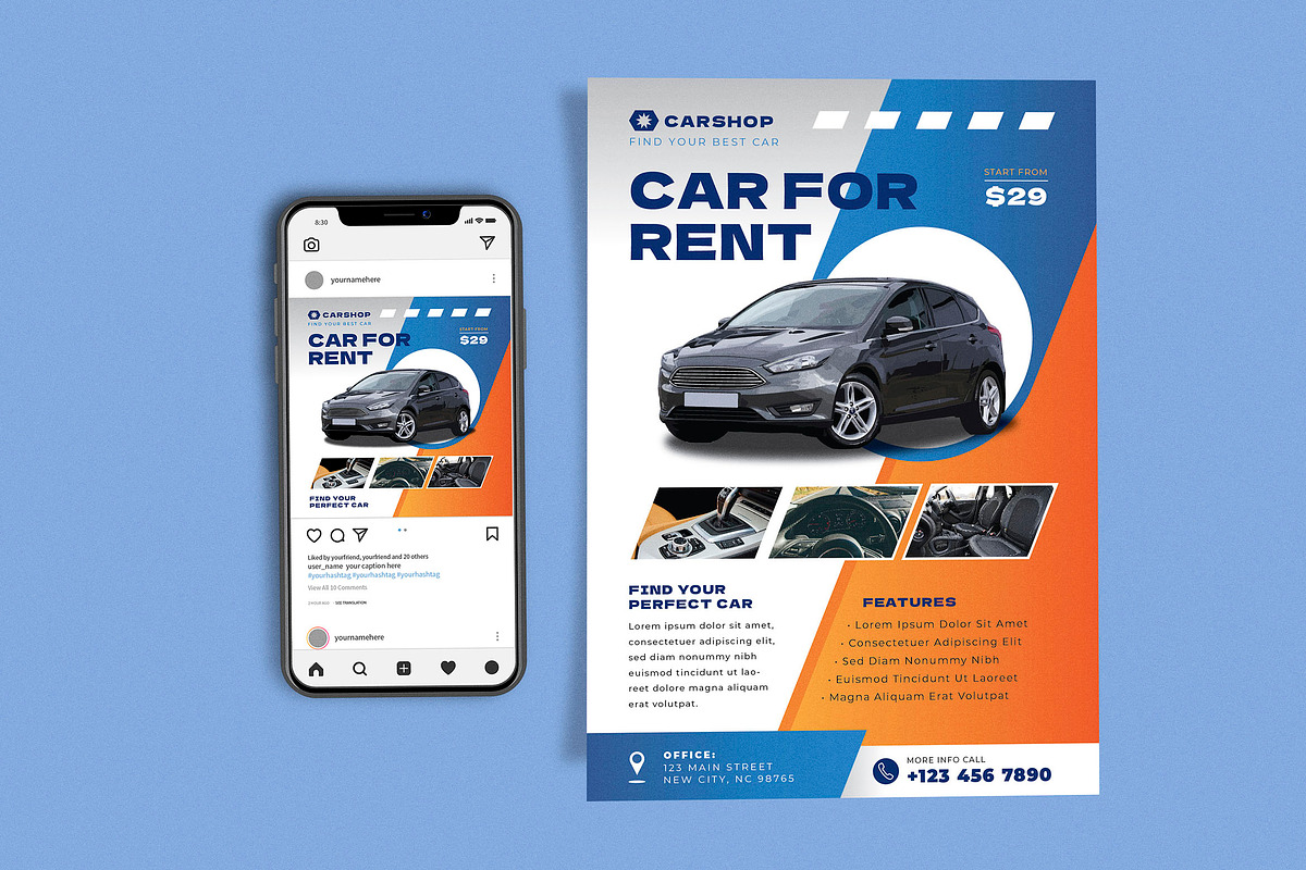Simple Car For Rent, a Flyer Template by Me55enjah Design (Photo 1 of 4)