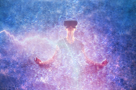 The girl in virtual glasses containing vr, virtual, and reality