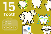 Tooth Illustration Pack, an Illustration by baii09 (Thumbnail 1 of 2)