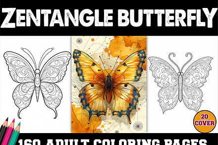 Zengtangle Butterfly Coloring Pages