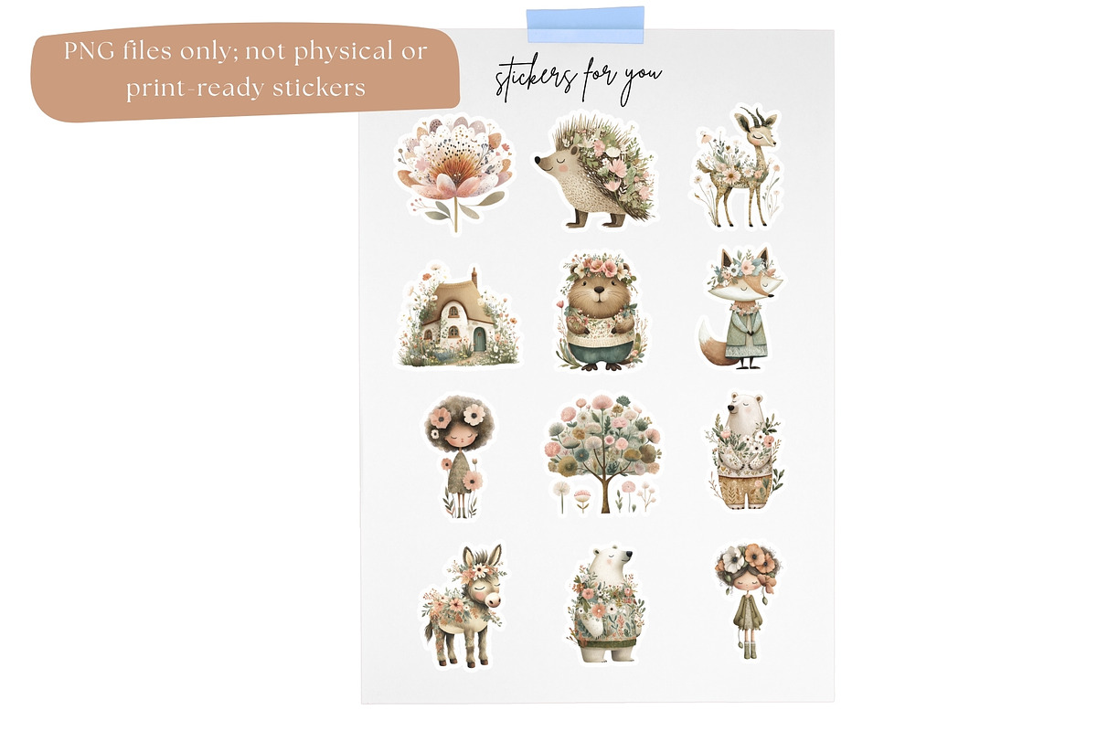 Floral Nursery Animals Clipart, a Decorative Illustration by Nicole Branger Art (Photo 14 of 19)