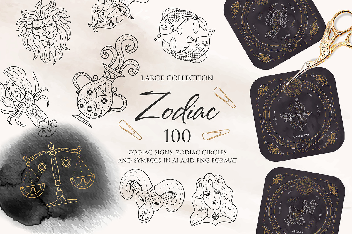 Zodiac Signs | Horoscope Symbols, an Illustration by Siriliadka Dreams (Photo 1 of 12)