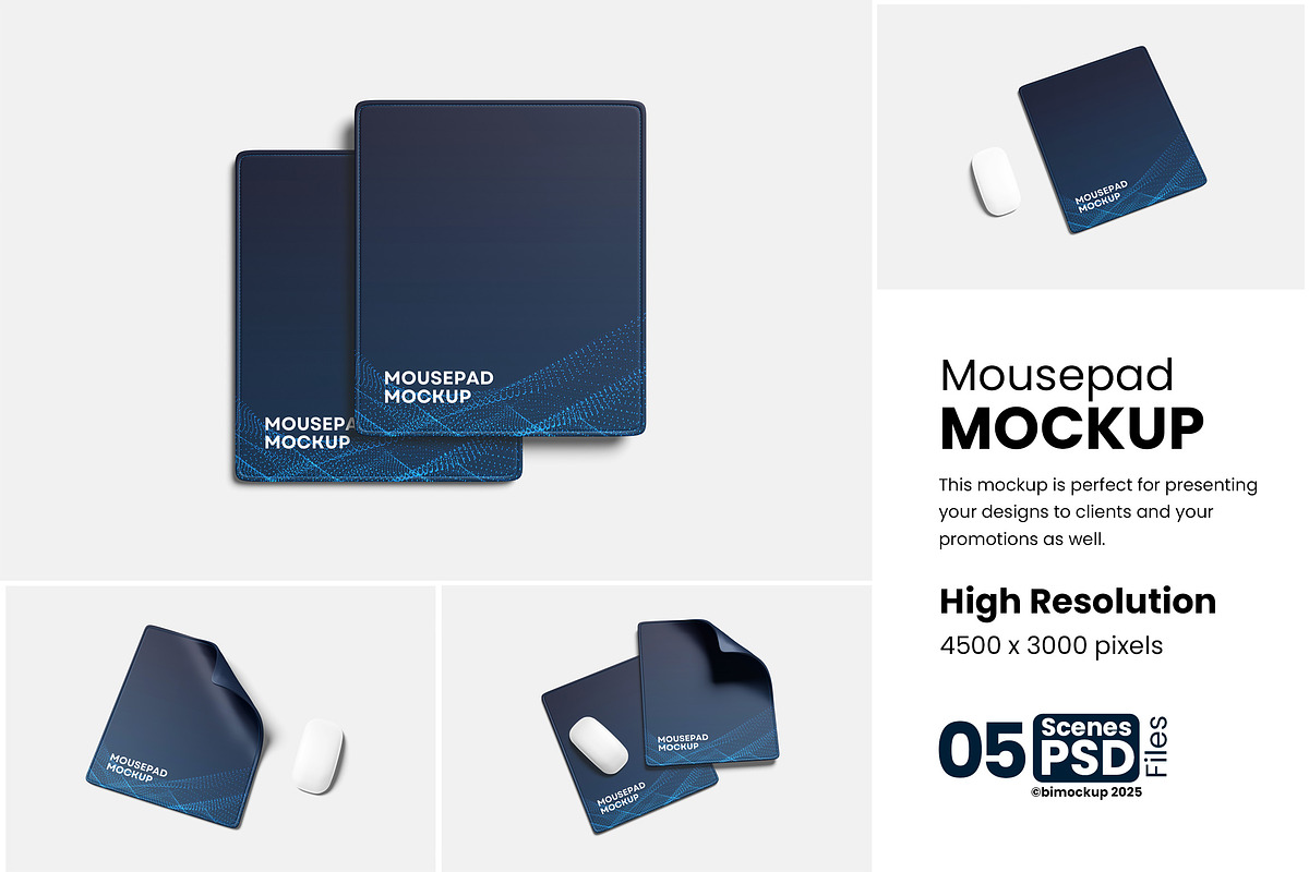 Mousepad Mockup, a Product Mockup by bimockup (Photo 1 of 6)