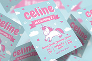 Little Unicorn Birthday Party, a Flyer Template by lilyshop (Thumbnail 2 of 2)