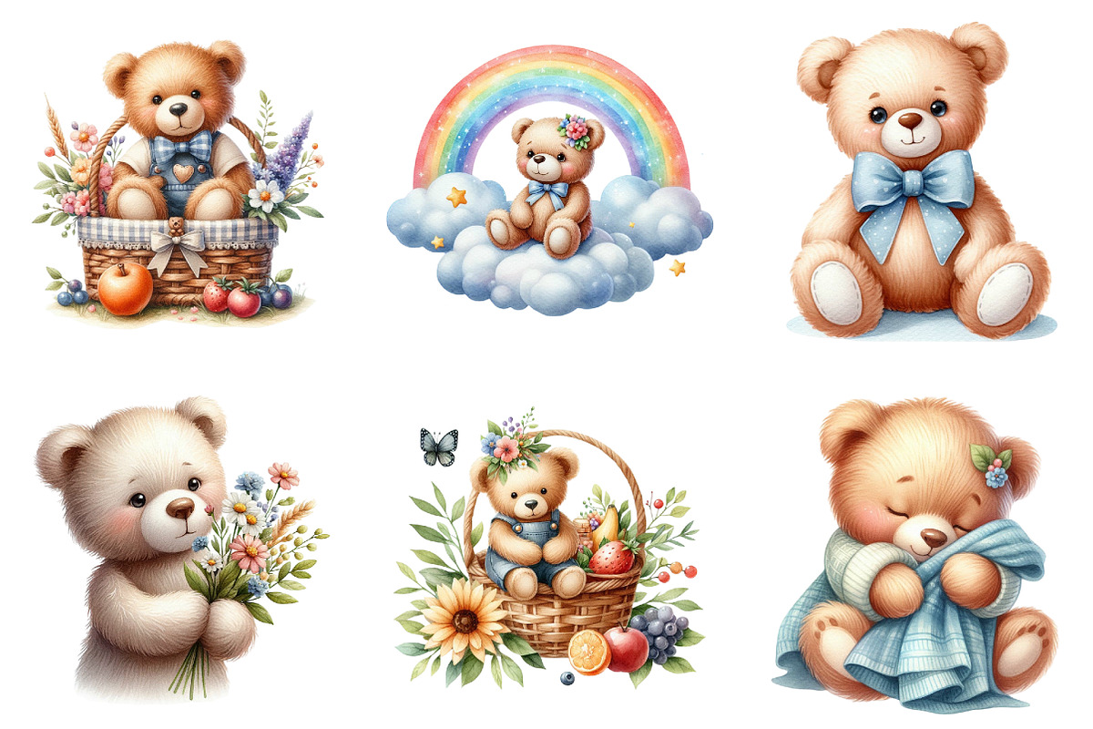Cute Teddy Bear Png Clipart, an Illustration by DreamArtGraphic (Photo 4 of 4)