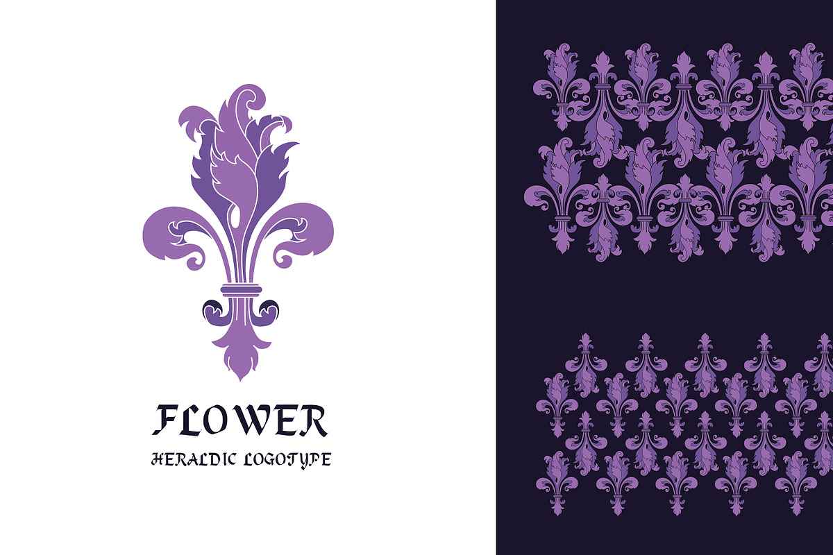 LYS flower logo + 2 patterns pack, a Branding & Logo Template by Alexandra De Angelis (Photo 6 of 8)