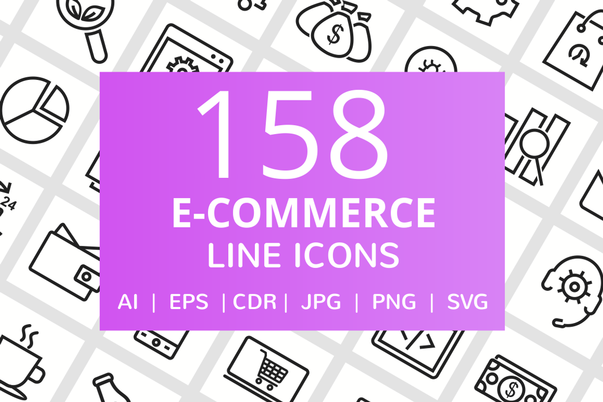 158 E-Commerce Line Icons , an Outline Icon by IconBunny