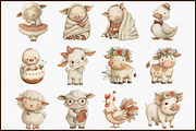 Whimsical Farm Animal Clipart Bundle, an Illustration by Sublimation Artist (Thumbnail 3 of 6)