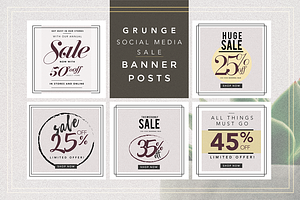 GRUNGE Social Media sale banner pack
