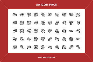 Speech bubbles icons, an Outline Icon by Wencory