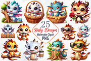 Cute Baby Dragon Clipart, an Animal Illustration by RobertsArt (Thumbnail 1 of 7)