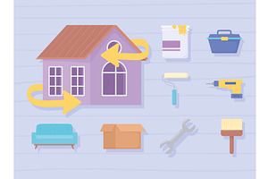 icons home improvement, an Object Illustration by studiogstock