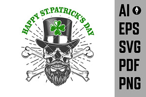 Patrick Day. Irish Leprechaun Skulls