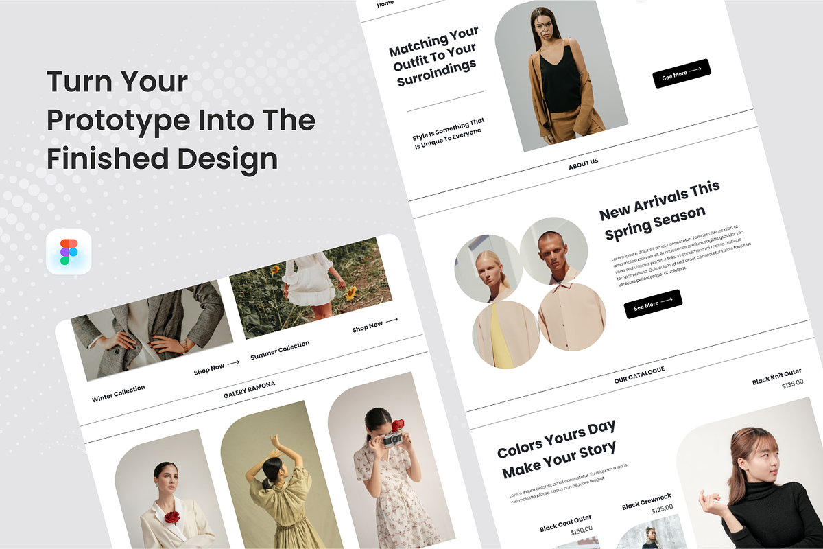 Minimal Fashion Landing Page, an UI Kit Template by SquidPixey (Photo 4 of 5)