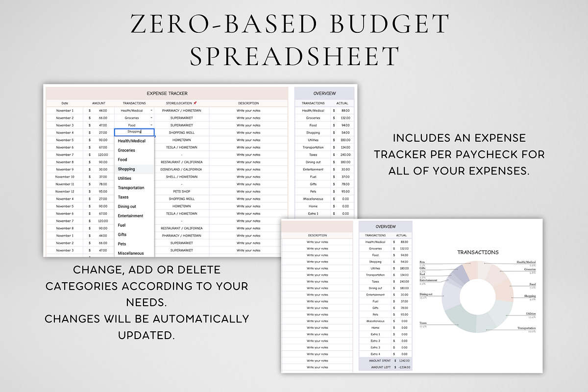 Editable Zero-Based Budget Tracker, a Templates & Theme by BRANDcontent (Photo 3 of 8)