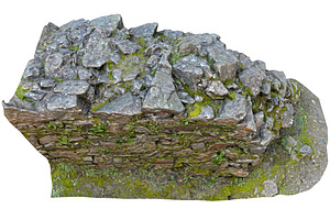 Old Mossy Stone Half Wall