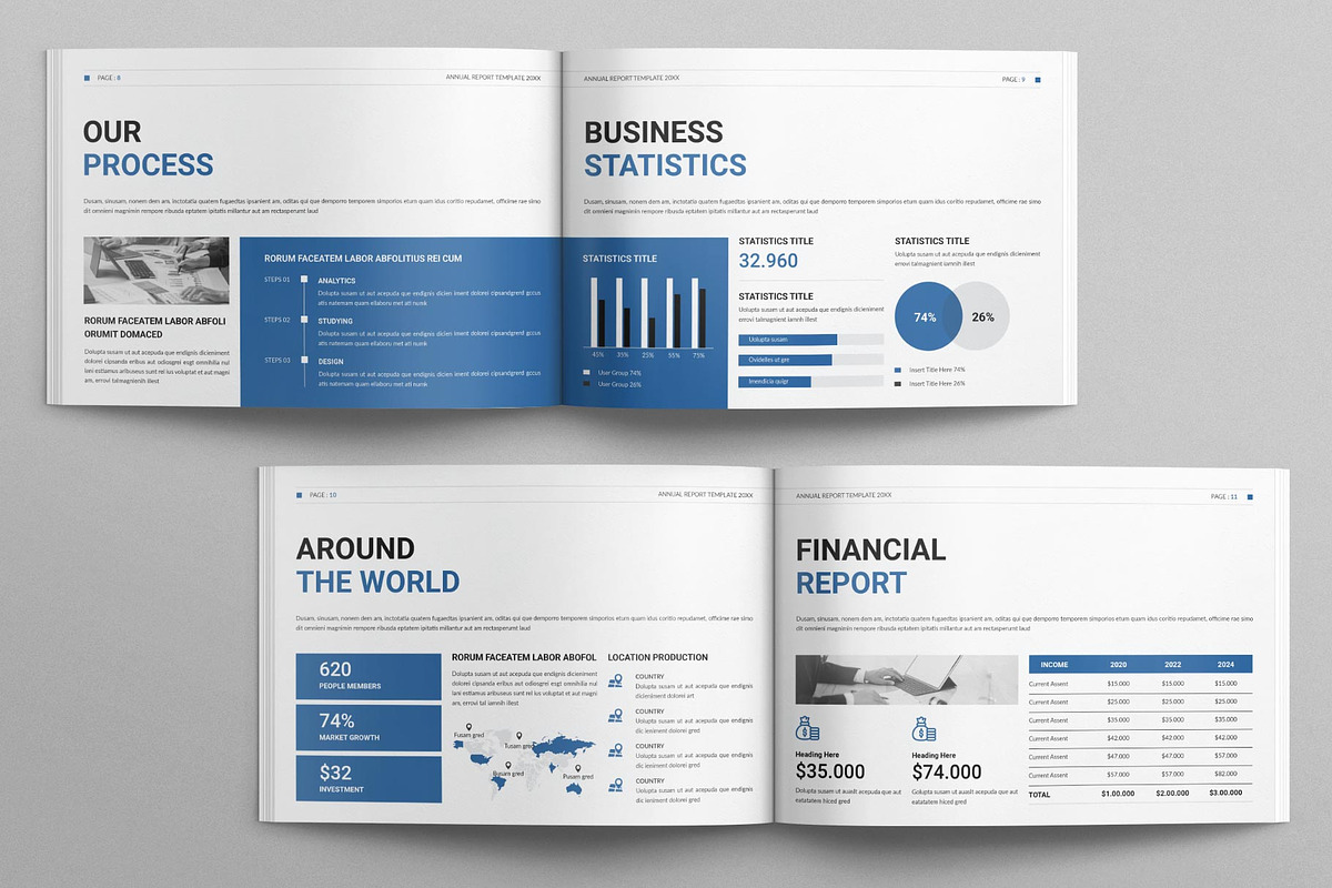 Annual Report Template Landscape, a Brochure Template by MassiveCreator (Photo 4 of 5)