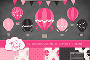 Hot Pink Hot Air Balloons & Patterns, an Illustration by Amanda Ilkov (Thumbnail 2 of 5)