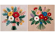Embroidered Flower Background, a Background Graphic by IrySha (Thumbnail 4 of 6)