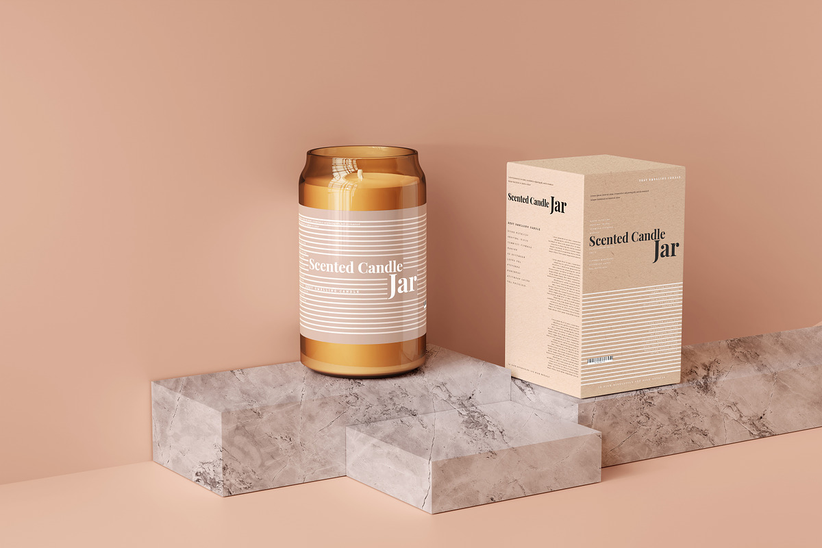 Amber Glass Candle Mockups, a Packaging Mockup by pmvch (Photo 15 of 26)