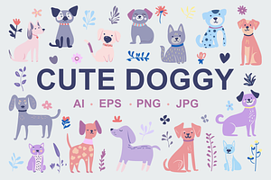 Cute Doggy Bundle, an Animal Illustration by Mariia Kovalchuk