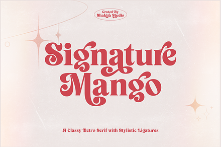 Signature Mango - Modern Retro Font, a Serif Font by Shakira Studio