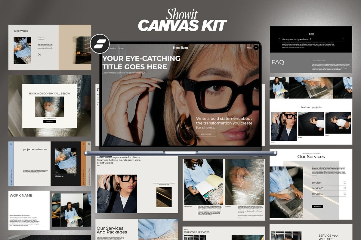 Showit Canvas Kit Add-Ons Frankie, an UI Kit Template by Digital&Chic (Photo 1 of 4)