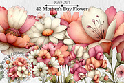 Mother's Day Flower Clipart, a Seasonal Illustration by Rose Art (Thumbnail 1 of 6)