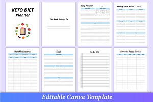 Keto Diet Planner Canva Kdp