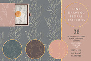 Line Drawing Floral Patterns, a Pattern Graphic by Olya Creative (Thumbnail 2 of 8)