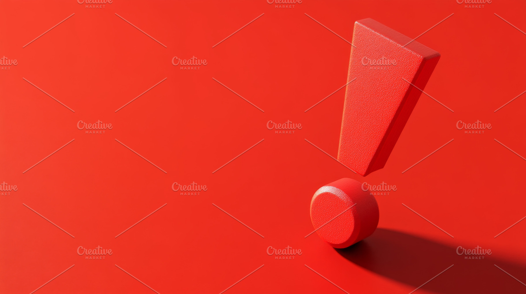 Bold 3D red exclamation mark, signifying importance or alert., an Abstract Photo by Natalia Klenova's Shop