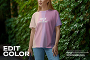 7 Mockups T-Shirt on a Girl Walking, a Shirt Mockup by Grow Design Craft Studio (Thumbnail 2 of 8)