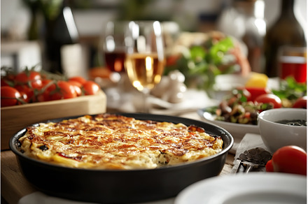 Delicious lasagna and fresh salad on, a Food & Drink Photo by Lermont51