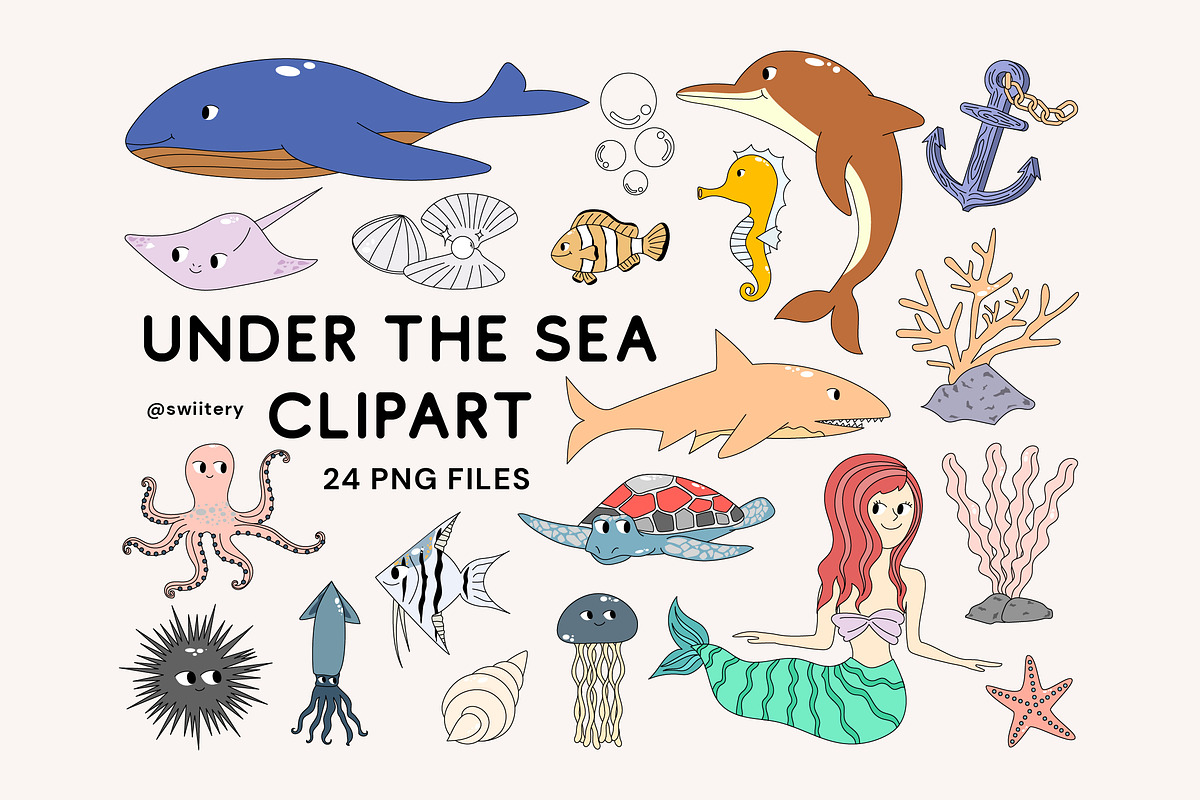 Under The Sea Clipart - Swiitery, an Object Illustration by Iconixar & Friends (Photo 1 of 2)