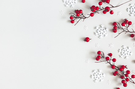 Christmas composition stock photo containing winter and snowflake, a Holiday Photo by Flaffy