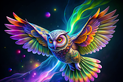 Vibrant Owl Print, an Animal Illustration by ZobaDepot (Thumbnail 1 of 4)