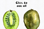 Watercolor tropical fruits clipart, a Food Illustration by Evgeniia (Thumbnail 4 of 10)