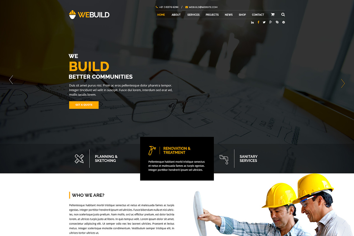 WEBUILD – Construction & Building, a Websites & App Template by ewises (Photo 2 of 18)