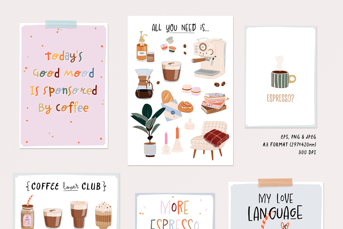 Coffee Lover & Coffeeshop Clipart, a Food Illustration by Ruslana Lubenets (Photo 10 of 16)