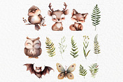 Woodland animal watercolor clipart, an Animal Illustration by MyLittleMeow (Thumbnail 3 of 8)