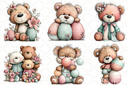 Whimsical Easter Teddy Bear Clipart, an Illustration by Black Bird Studio (Thumbnail 5 of 5)