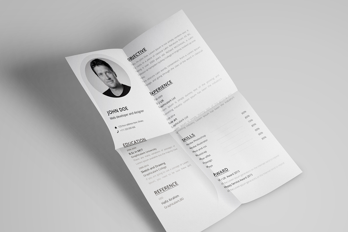 Resume Print Template, a Resume Template by Graphicalark (Photo 4 of 4)