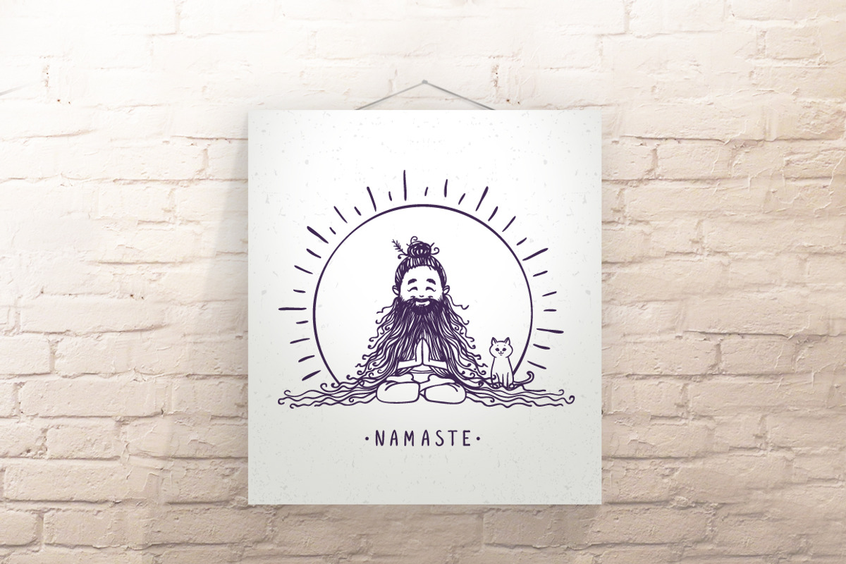 yoga man with animals, an Animal Illustration by JulianArt (Photo 6 of 7)
