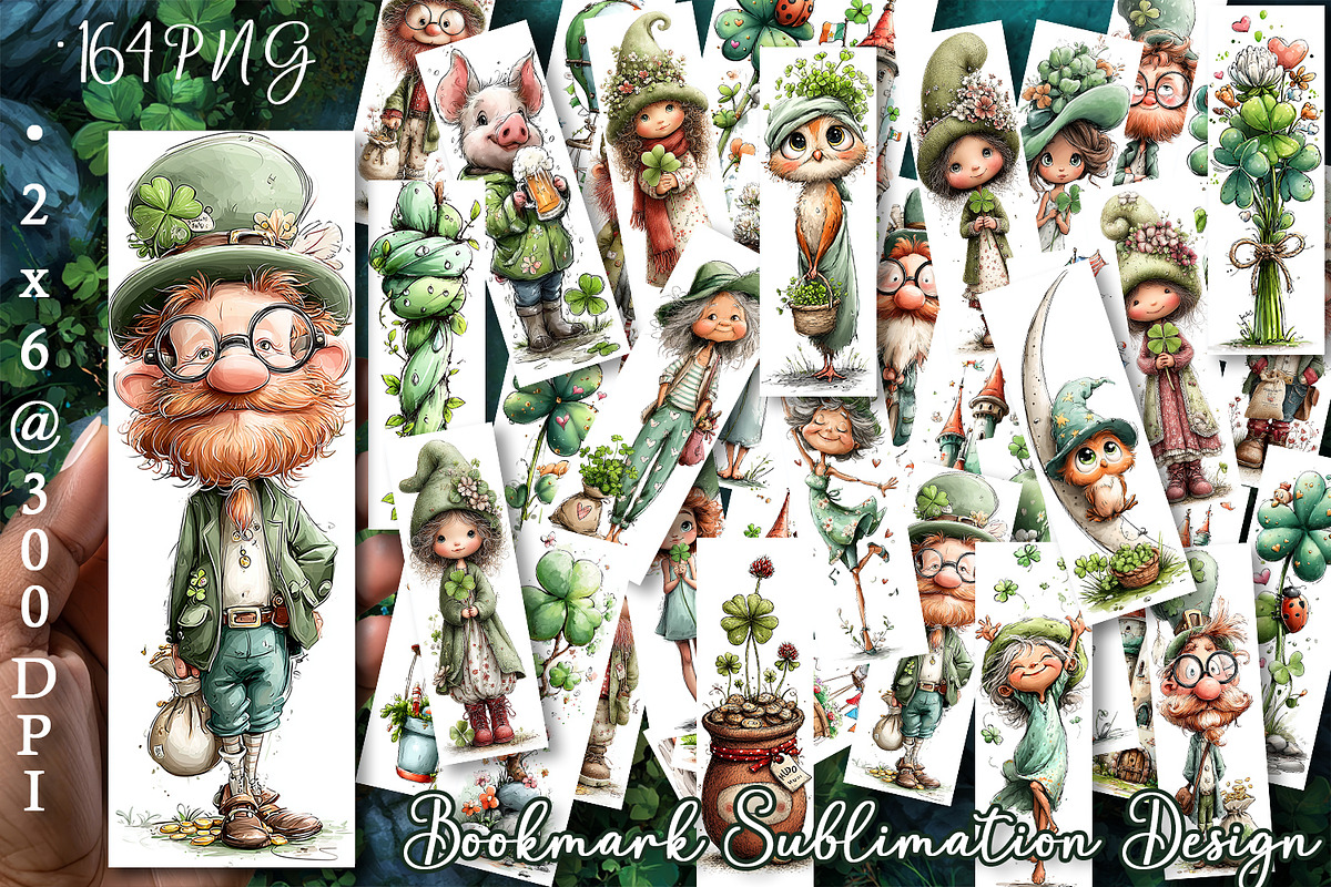St Patricks Day Bookmark Sublimation, a Seasonal Illustration by ElenazlataArt (Photo 1 of 4)