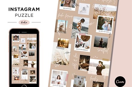 Instagram Puzzle Template Boho