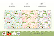 Coquette Frog & Daisy Pattern, a Pattern Graphic by Chonnieartwork (Thumbnail 3 of 5)