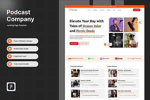 Podsonic - Podcast Landing Page, a Landing Page Template by UXcelerate Studio