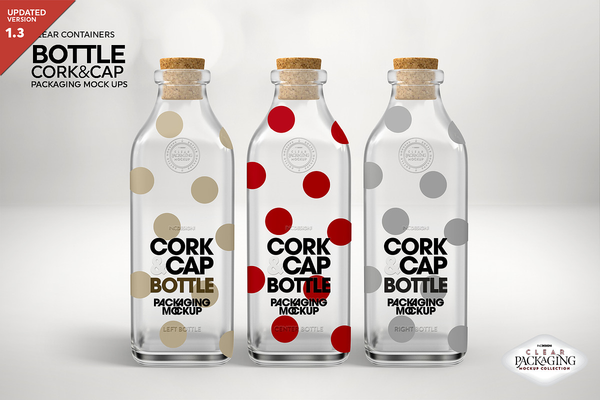 Cork & Cap Bottle Packaging Mockup, a Product Mockup by INCDesign (Photo 1 of 8)
