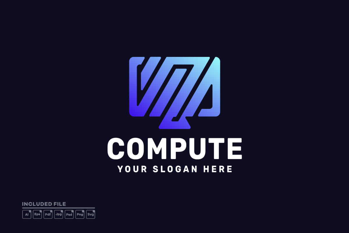 Monitor Technology Gradient Logo, a Branding & Logo Template by yuanesei